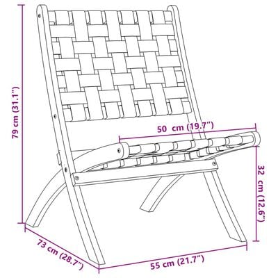 vidaXL Gartenstühle 2 Stk. Klappbar Rot Massivholz Akazie & Stoff