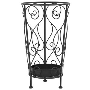 vidaXL Regenschirmst&auml;nder Vintage-Stil Metall 26 x 46 cm Schwarz