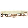 vidaXL Outdoor-Sofagarnitur mit Kissen 7 pcs Natur und Creme