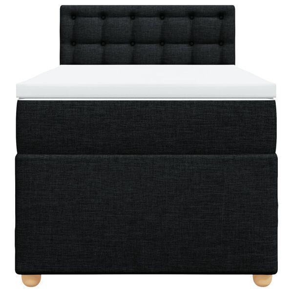 vidaXL Boxspringbett mit Matratze Schwarz 90x200 cm Stoff