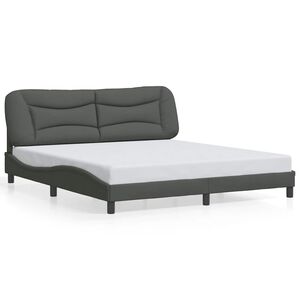vidaXL Bettgestell ohne Matratze "Hvar" Dunkelgrau 180x200 cm Stoff