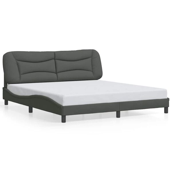 vidaXL Bettgestell ohne Matratze "Hvar" Dunkelgrau 180x200 cm Stoff