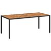 vidaXL Gartentisch Schwarz 190 x 90 x 75 cm Poly-Rattan