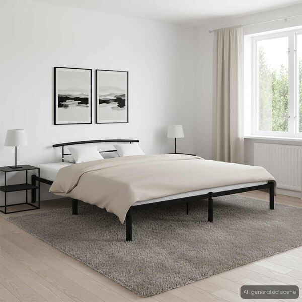 vidaXL Bettgestell Schwarz Metall 180x200 cm