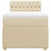 vidaXL Boxspringbett mit Matratze Creme 80x200 cm Stoff