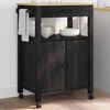 vidaXL K&uuml;chentrolley MONZA Schwarz 60 x 40 x 88,5 cm Massivholz Kiefer