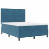 vidaXL LED Boxspringbett mit Matratze Dunkelblau 140 x 200 cm Stoff