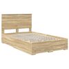 vidaXL Bettrahmen mit Kopfteil Sonoma-Eiche 135 x 190 cm Holzwerkstoff