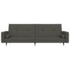 vidaXL Schlafsofa 2-Sitzer mit Hocker Dunkelgrau Samt