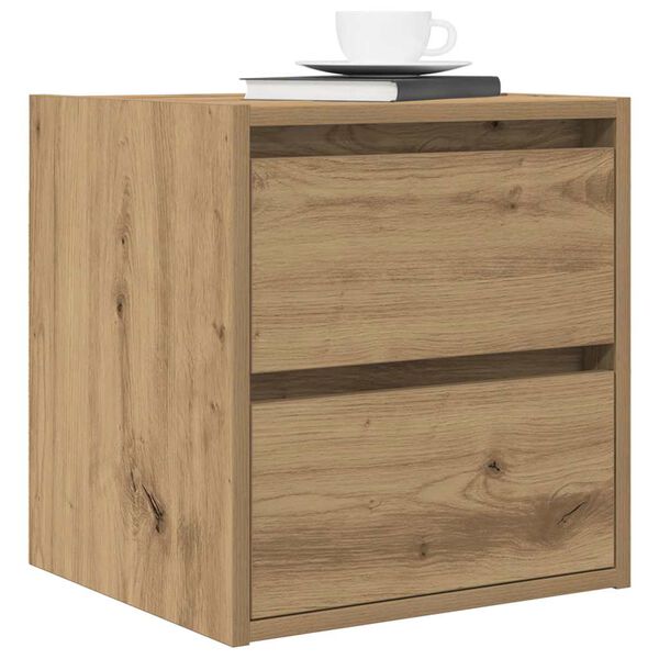 vidaXL Wand-Nachttische 2 Stk. Artisan-Eiche 38x34x40 cm