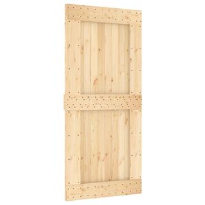 vidaXL Schiebet&uuml;r NARVIK Nat&uuml;rlich und Schwarz 95 x 210 cm (213,5 cm)