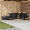 vidaXL K&uuml;chenaufbewahrung mit Regal Schwarz 60 x 50 x 92 cm Stahl