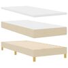 vidaXL Boxspringbett mit Matratze Creme 200 x 90 cm Polyester