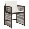 vidaXL 9-tlg. Garten-Essgruppe mit Kissen Braun Poly Rattan