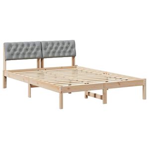 vidaXL Bettgestell Braun und hellgrau 150 x 200 cm Massivholz Kiefer