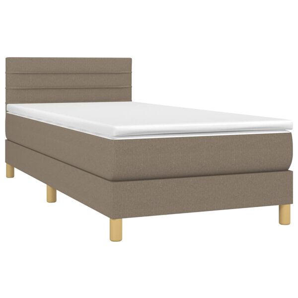 vidaXL Boxspringbett mit Matratze Taupe 80x200 cm Stoff