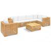 vidaXL 7-tlg. Garten-Lounge-Set mit Kissen Massivholz Teak