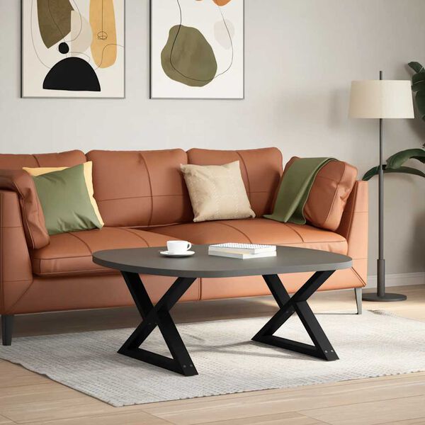 vidaXL Couchtischbeine 2 Stk. Schwarz 70x(42-43,3) cm Stahl