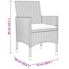 vidaXL 9-tlg. Garten-Essgruppe Poly Rattan Grau