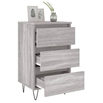 vidaXL Nachttische 2 Stk. Grau Sonoma 40x35x69 cm Holzwerkstoff