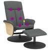 vidaXL Massagesessel mit Fu&szlig;hocker Dunkelgrau Stoff