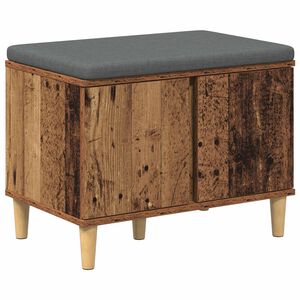 vidaXL Flurbank mit Kissen mit Speicher Altholz 60 x 38 x 46 cm