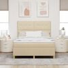 vidaXL Boxspringbett mit Matratze Creme 140 x 200 cm Stoff