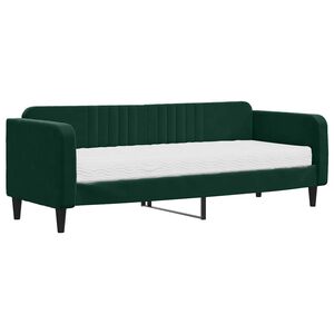 vidaXL Tagesbett mit Matratze Dunkelgr&uuml;n 80x200 cm Samt