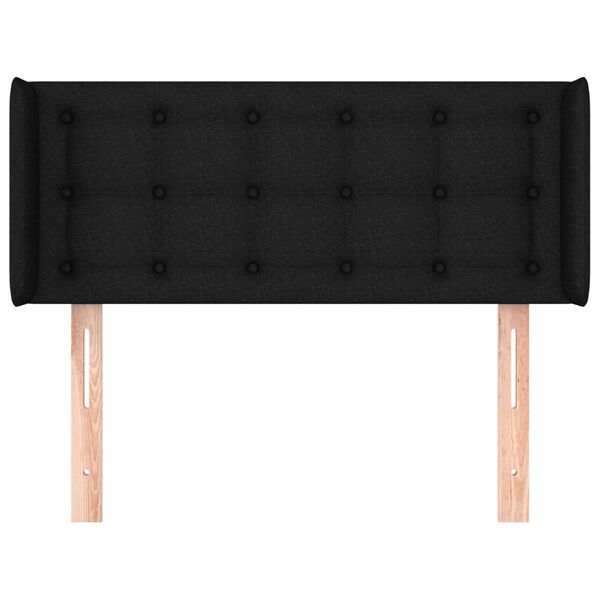 vidaXL Kopfteil mit Ohren Schwarz 103x16x78/88 cm Stoff