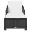 vidaXL Sonnenliege mit Cremewei&szlig;er Auflage Poly Rattan Schwarz