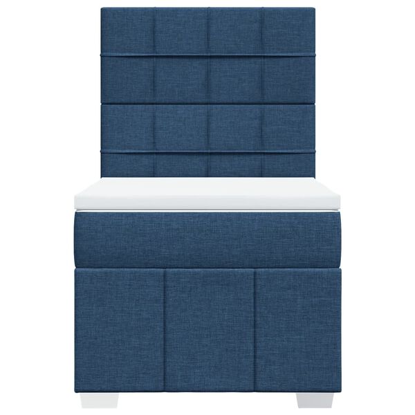 vidaXL Boxspringbett mit Matratze Blau 90x190 cm Stoff
