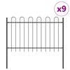 vidaXL Gartenzaun 9 pcs Grau 15,3 x 1,2 m Pulverbeschichteter Stahl