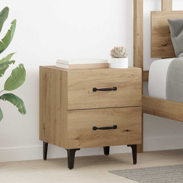 vidaXL Bettschrank Artisan-Eiche 40 x 35 x 47,5 cm Holzwerkstoff