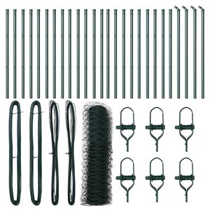 vidaXL Bodenmontierter Sechseckzaun 50 x 0,6 m PVC-beschichteter Stahl