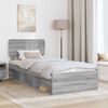 vidaXL Bettrahmen Graues Sonoma 90 x 200 cm Massives Kiefernholz