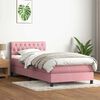 vidaXL Boxspringbett mit Matratze Rosa 100x210 cm Samt