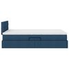 vidaXL Bett mit Stauraum und LED mit Matratze Blau 120 x 200 cm Stoff