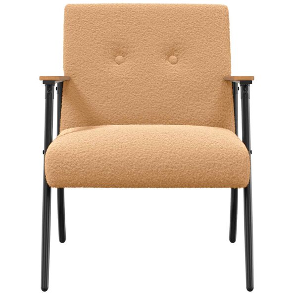 vidaXL Sessel Beige 59 x 75 x 78 cm Lockiger woll&auml;hnlicher Stoff