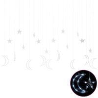 vidaXL Lichterketten Stern und Mond Fernbedienung 345 LED Kaltweiß