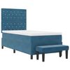 vidaXL Boxspringbett mit Matratze Dunkelblau 100 x 200 cm Samt