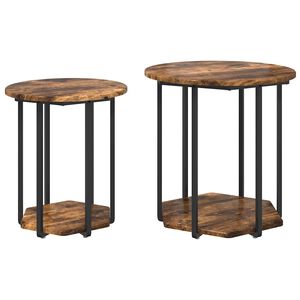 vidaXL Beistelltisch-Set 2 stk. Braun 50 x 50 x 50,5 cm