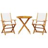 vidaXL 3-tlg. Bistro-Set Cremewei&szlig; Stoff und Massivholz