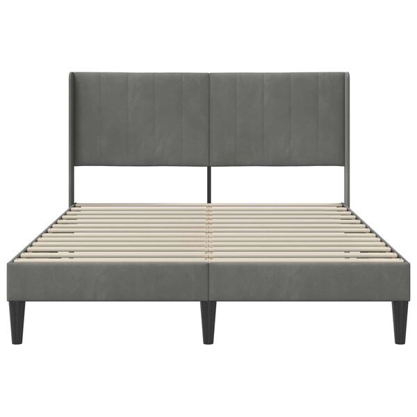 vidaXL Bettrahmen mit Kopfteil Dunkelgrau 120 x 200 cm Samt