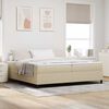 vidaXL Boxspringbett Hellgrau und Wei&szlig; 200 x 200 cm Cordstoff