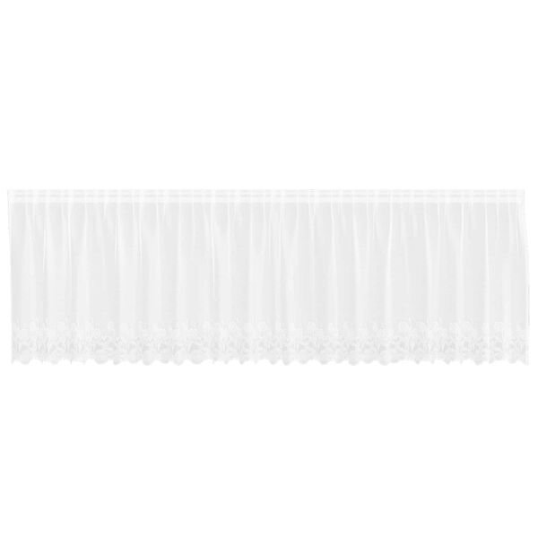vidaXL Spitzenvorhang mit Vorh&auml;ngen Wei&szlig; 500 x 120 cm Polyester