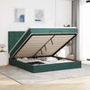 vidaXL Ottoman-Bett mit Matratzen & LEDs Dunkelgr&uuml;n 180x200 cm Samt