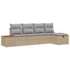 vidaXL Gartensofa-set 6 stk. Beige Poly-Rattan