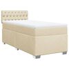 vidaXL Boxspringbett mit Matratze Creme 90x190 cm Stoff
