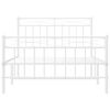 vidaXL Bettgestell mit Kopf- und Fu&szlig;teil Metall Wei&szlig; 107x203 cm