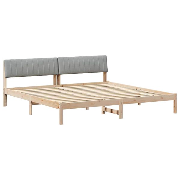 vidaXL Bettgestell Braun und hellgrau 200 x 200 cm Massivholz Kiefer
